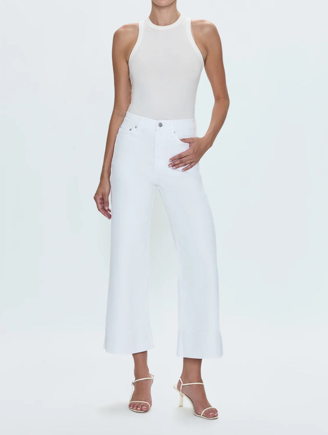 Pistola Lana High Rise Ultra Wide Leg Jean - Vivid White
