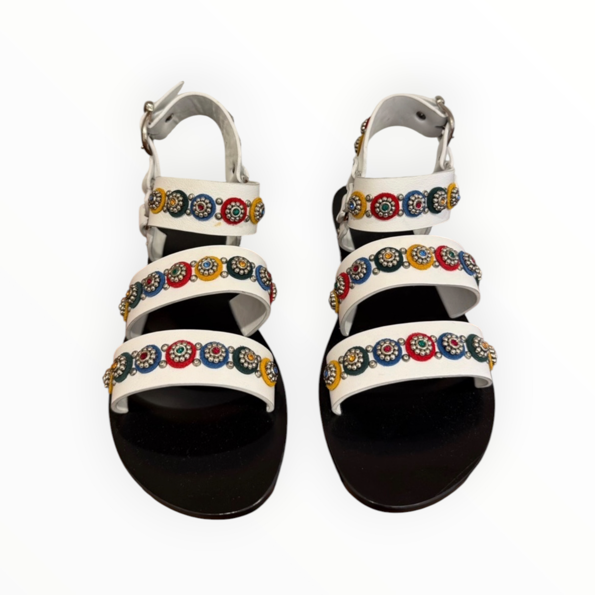 Nanni Milano Studded Sandal -White Multi