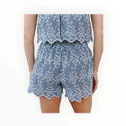 Bella Dahl Scallop Border Catalina Short - Floral Gingham