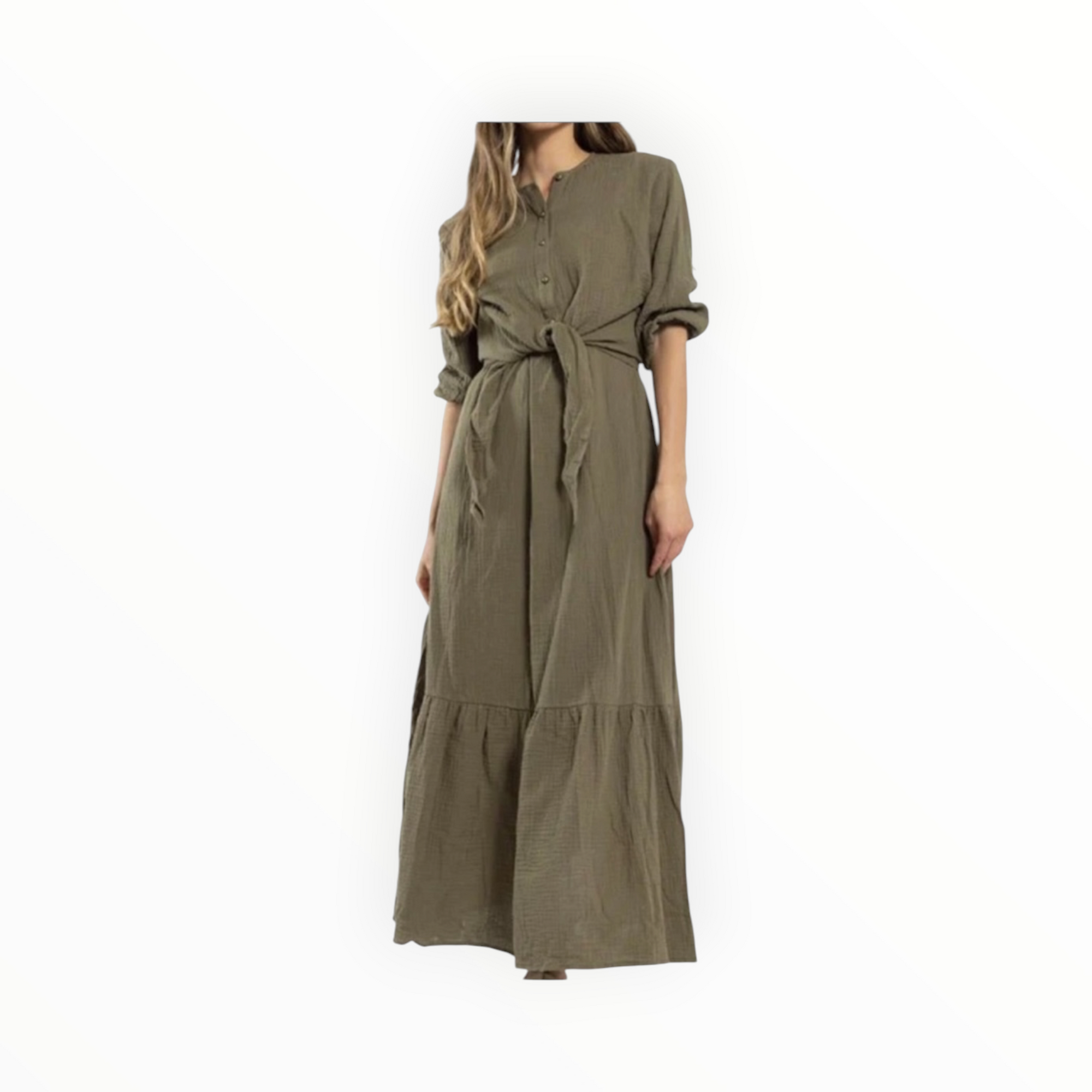 Monn Gauze Dress - Olive