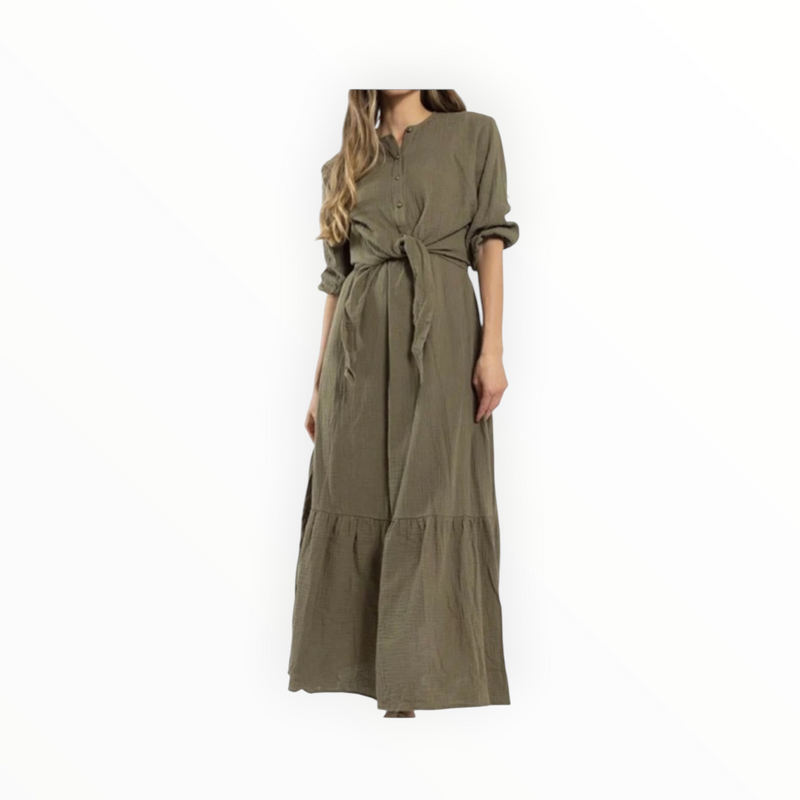 Monn Gauze Dress - Olive
