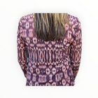 Liverpool Mesh Button Front Knit Shirt - Burgundy Ikat