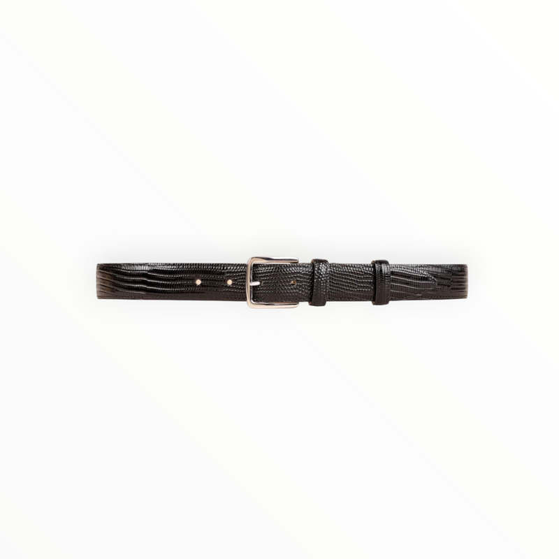 Barbara Bui Lizard Embossed Medium Belt - Black