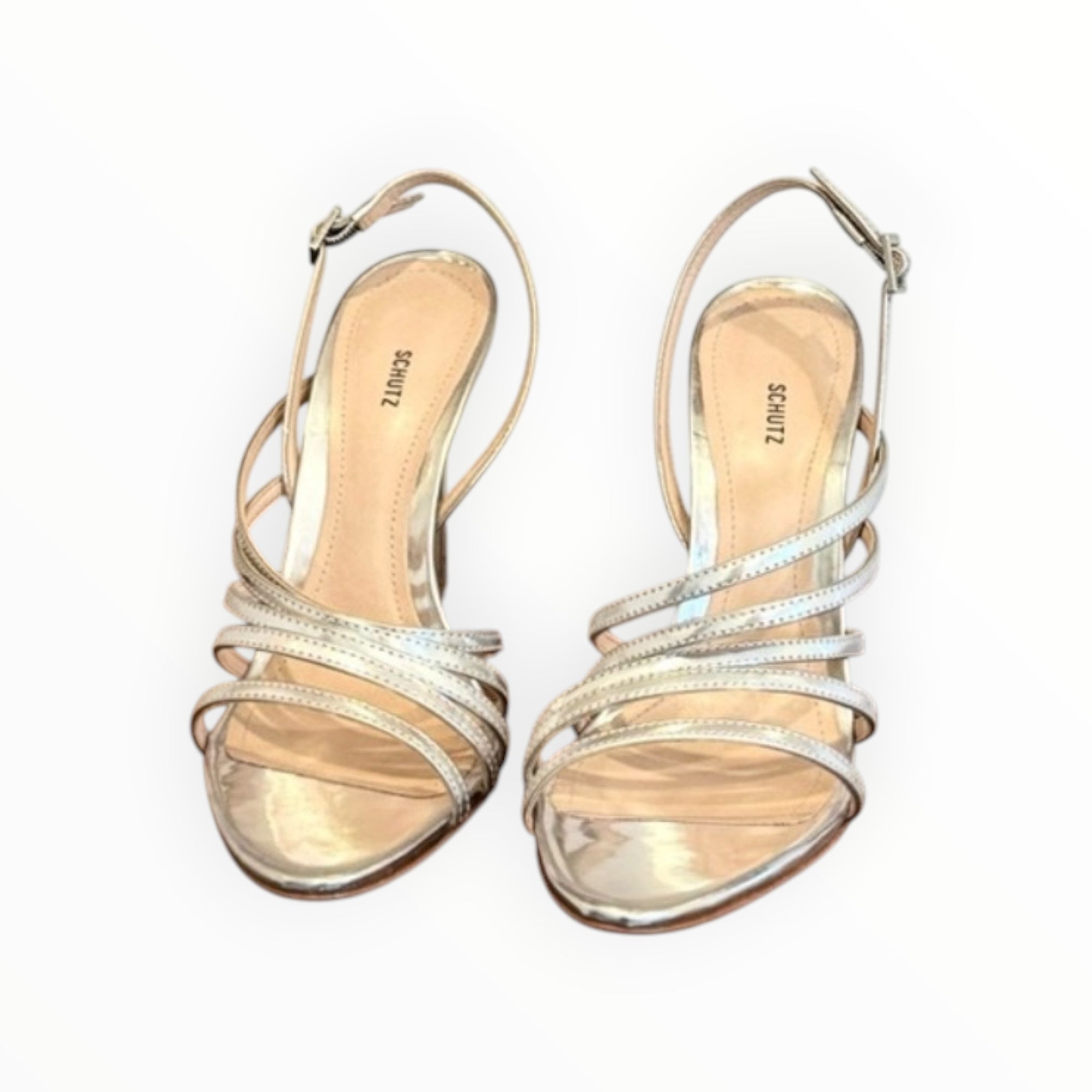 Schutz Talia Strappy Heels - Prata