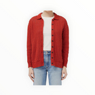 rag & bone Adrienne Open Stitch Cotton Blend Cardigan - Paprika