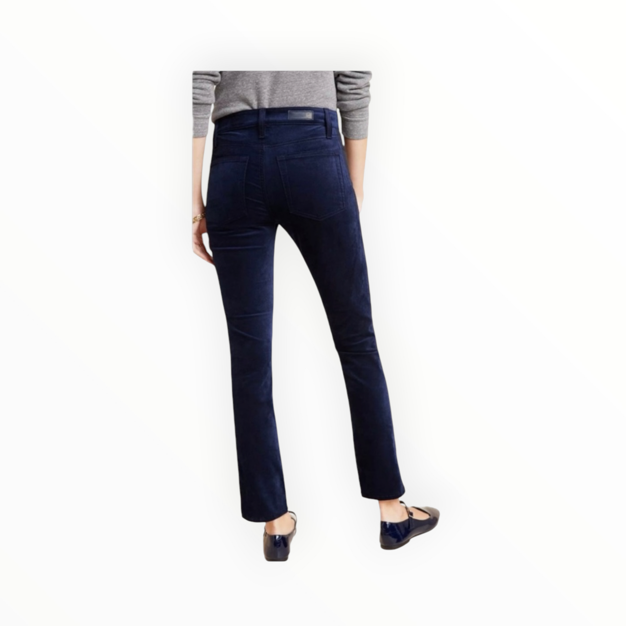 AG Jeans Mari Crop Mid Rise Straight - Tuxedo Stripe Navy/Black