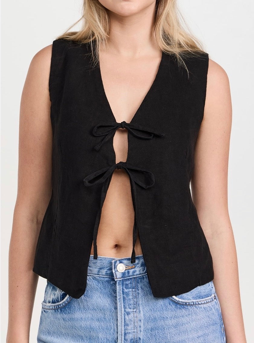 DL1961 Zia Vest - Black Linen