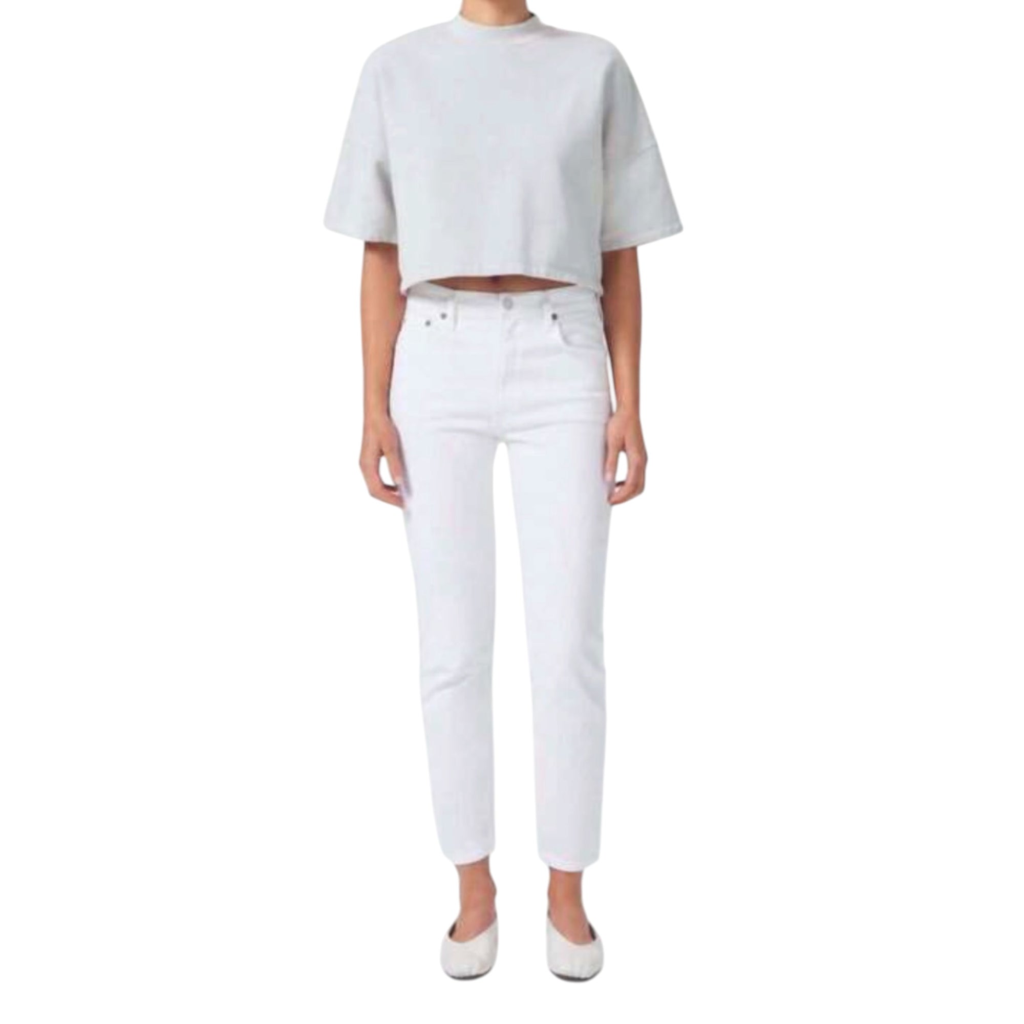AGOLDE Willow Mid-Rise Slim Crop - Sour Cream