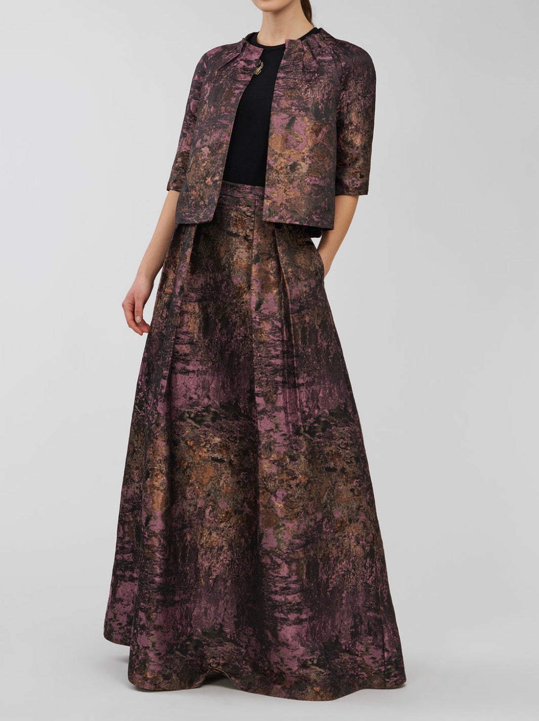 Kay Unger Matilda Evening Jacket - Carbon Multi