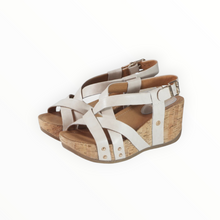 bussola Formentera Cross Straps Wedge Sandals - Ivory