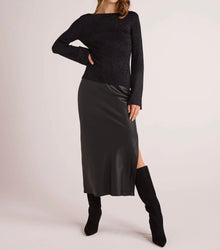 Bella Dahl Boatneck Long Sleeve Sweater - Black/Metallic