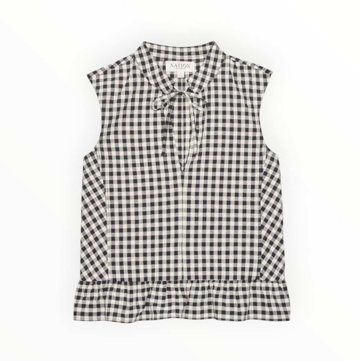 Nation Ltd Dana Tank - Black Cream Gingham