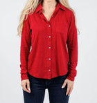 Elliott Lauren Reese Long Sleeve Button Front Shirt - Garnet