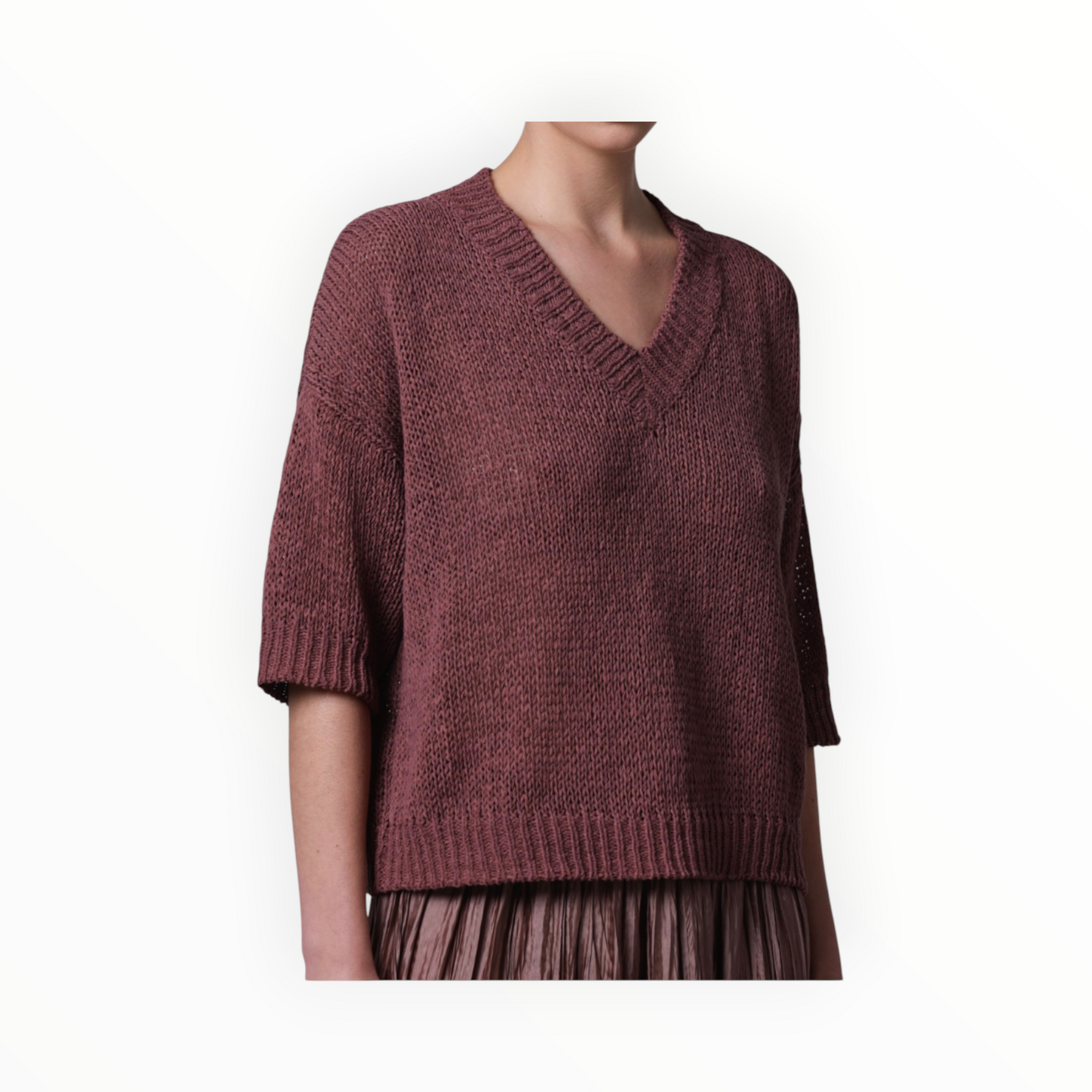 Roberto Collina V-Neck Sweater - Brick