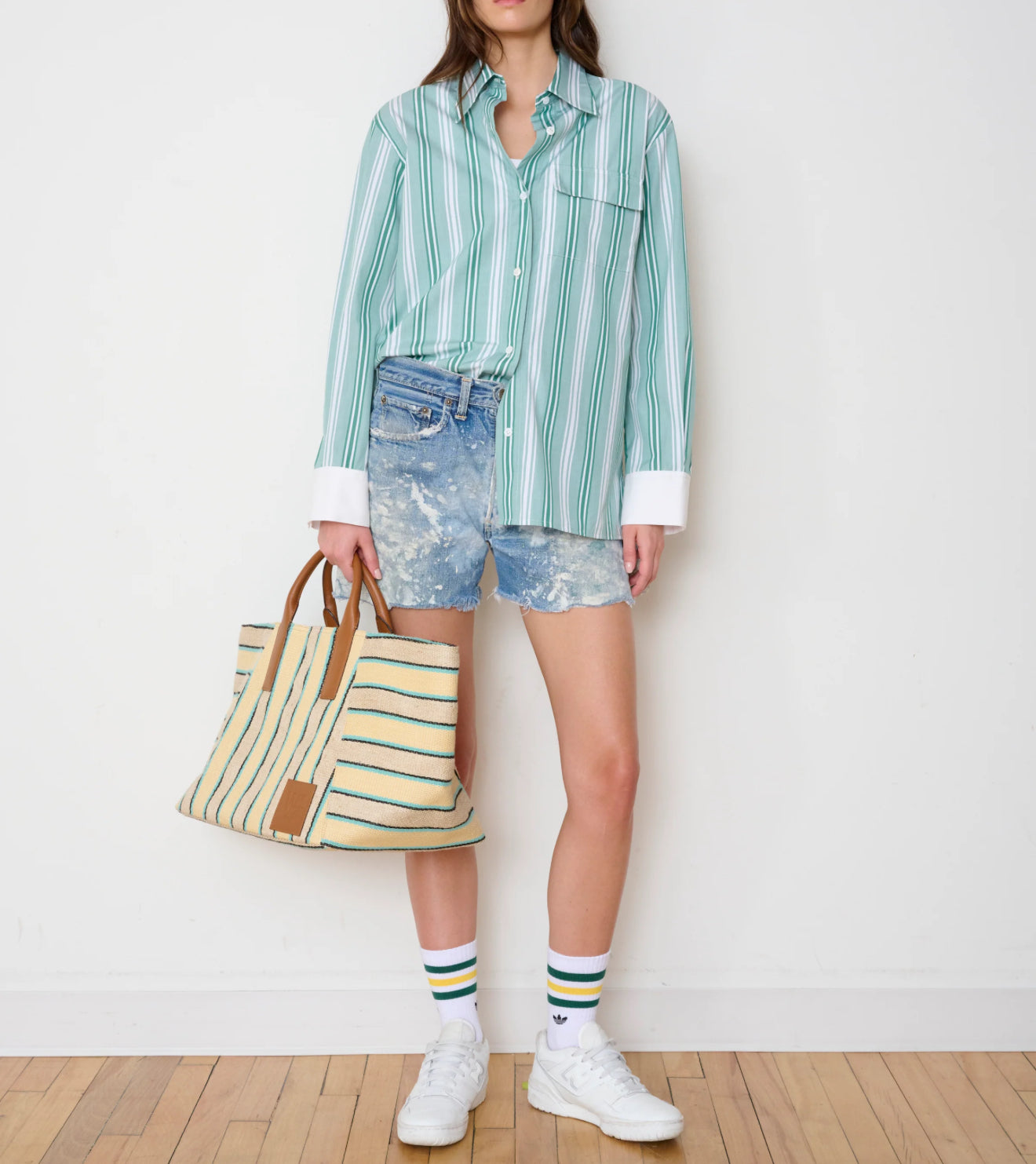 we-ar4 The Riviera Tote - Turquoise Stripe