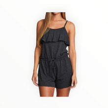 Chaser Triblend Jersey Ruffle Front Romper - Black