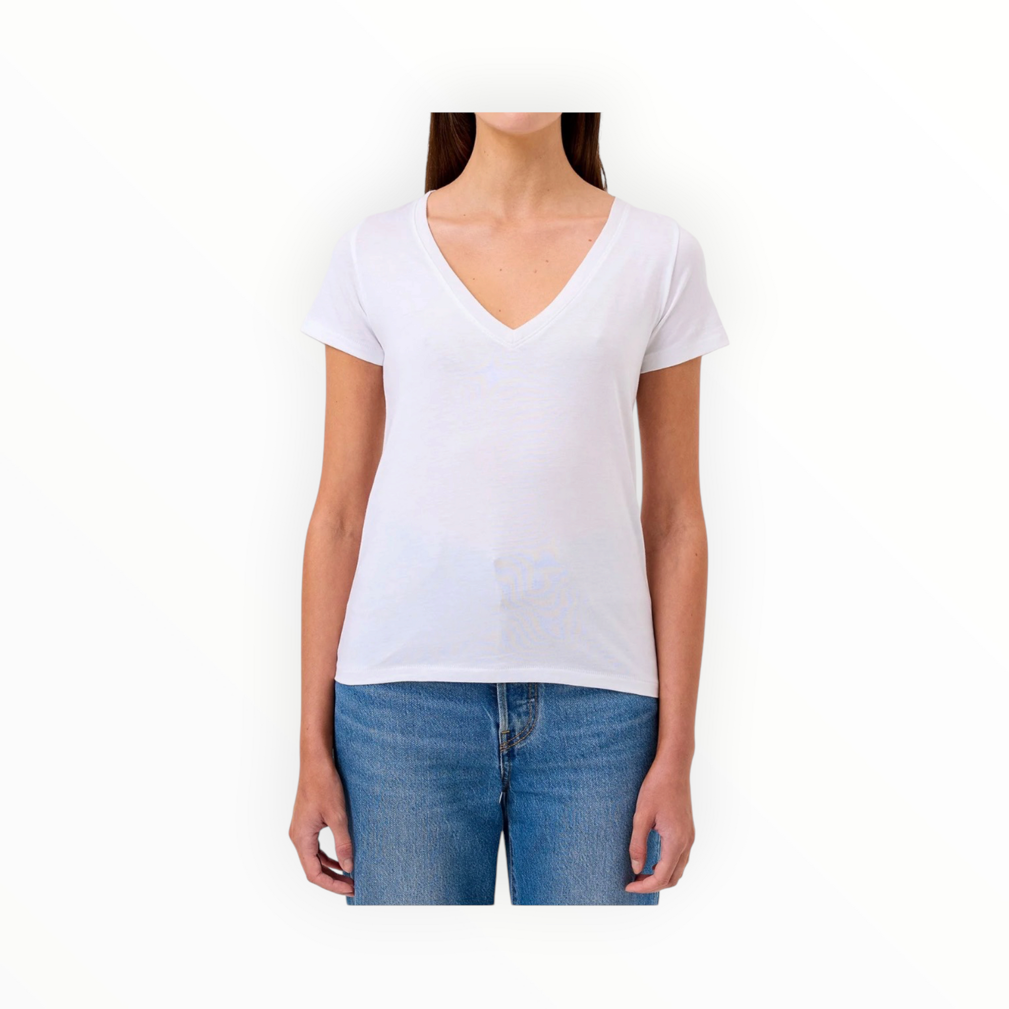 Goldie LeWinter Cleo V Neck Tee - White