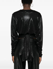 IRO Ojalie Lurex Blouse - Black