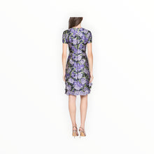 THEIA Serenza Jacquard Dress - Iris Bloom/Navy