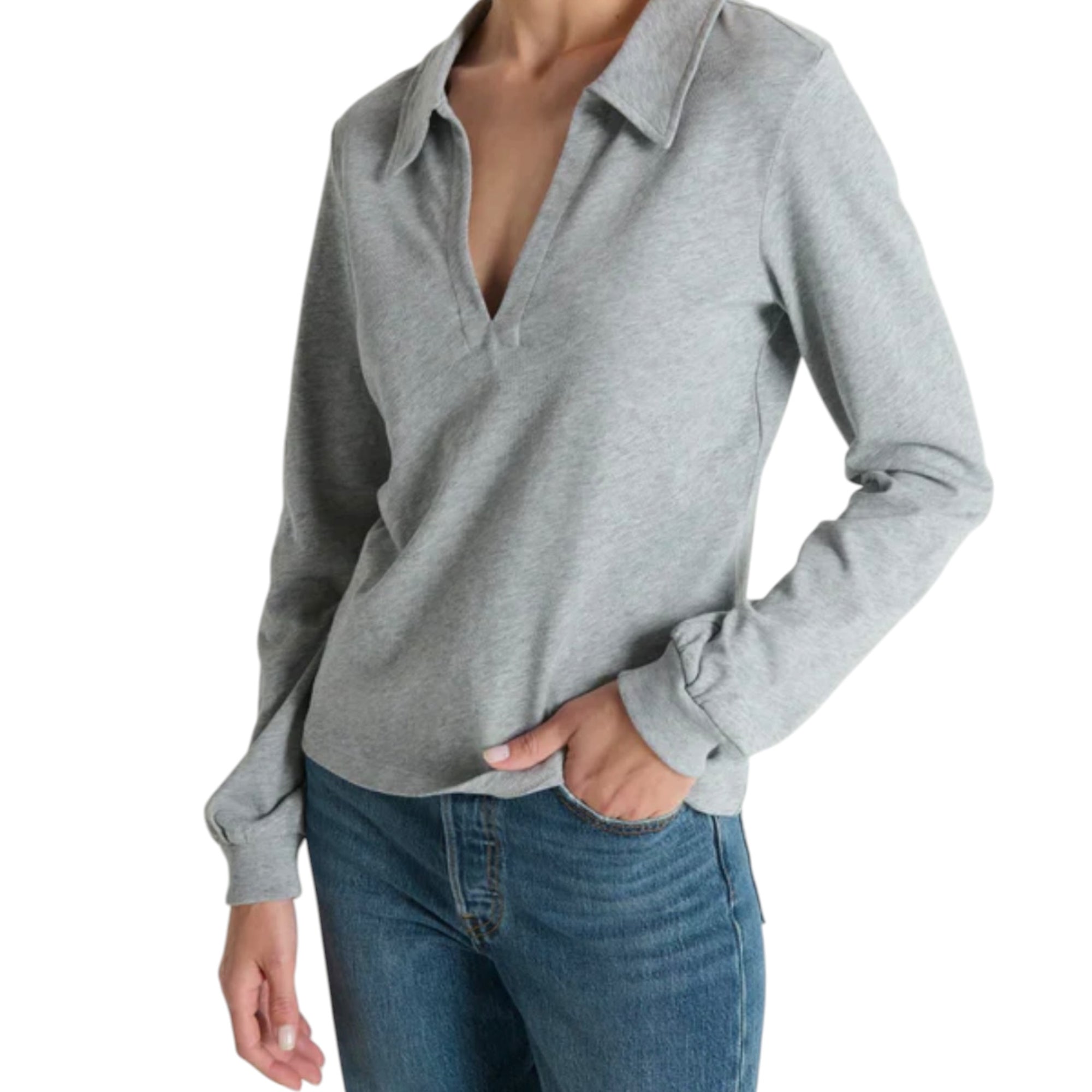 Nation Ltd Kimberley Polo Tee - Heather Grey