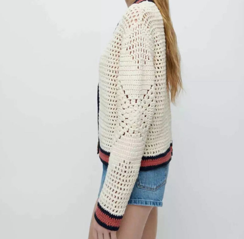 Re/Done 50s V-Neck Cardigan - Linen Multi