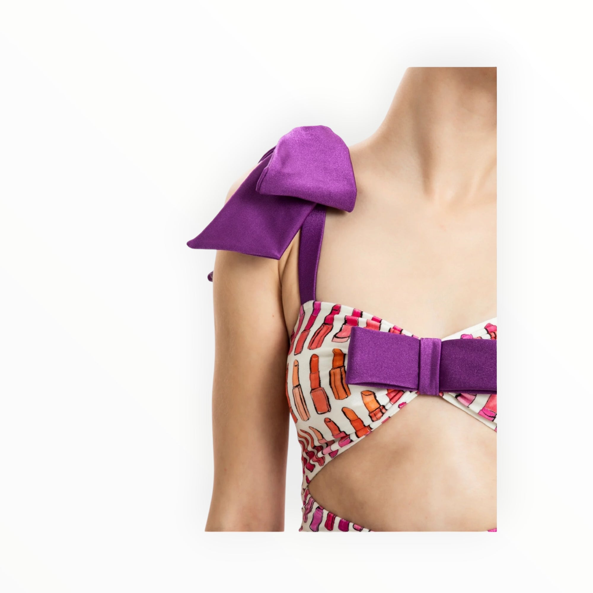 Adriana Degreas Lipstick Cut-Out Swimsuit With Bows