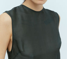 St. Agni Sheer Silk Gauze Top - Soot