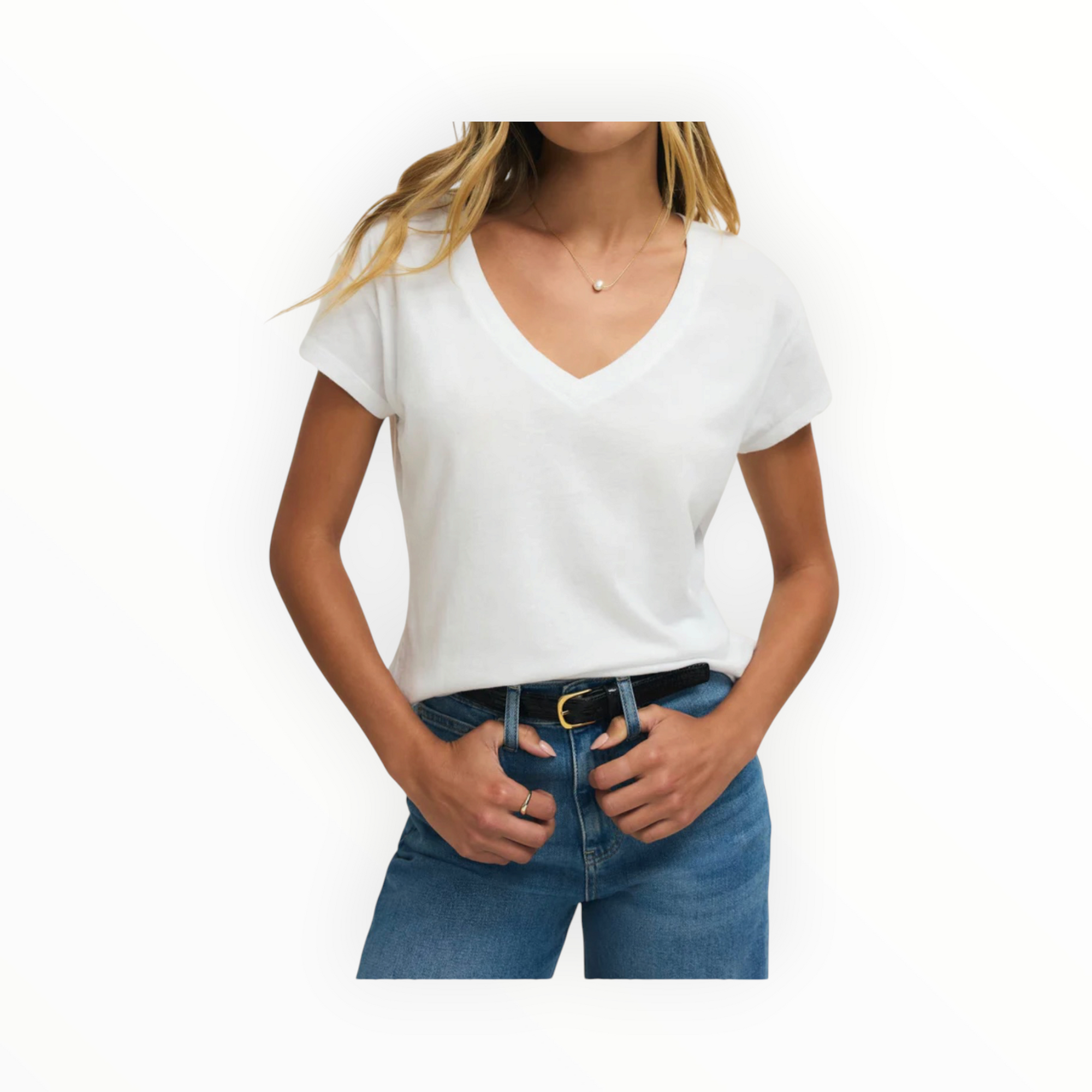 Z Supply Modern V-Neck Tee - White