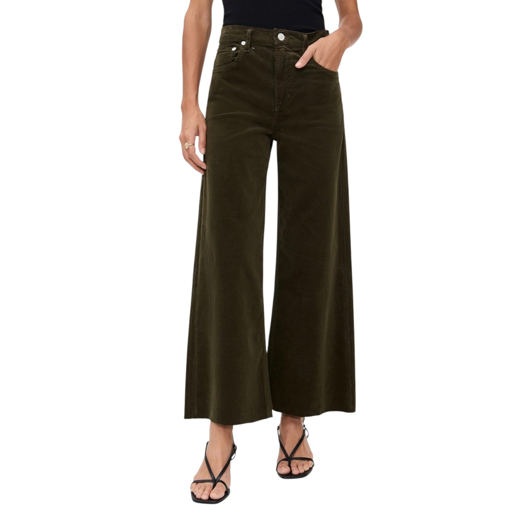 Citizens of Humanity Lyra Wide Leg Corduroy Crop Pants - Costes