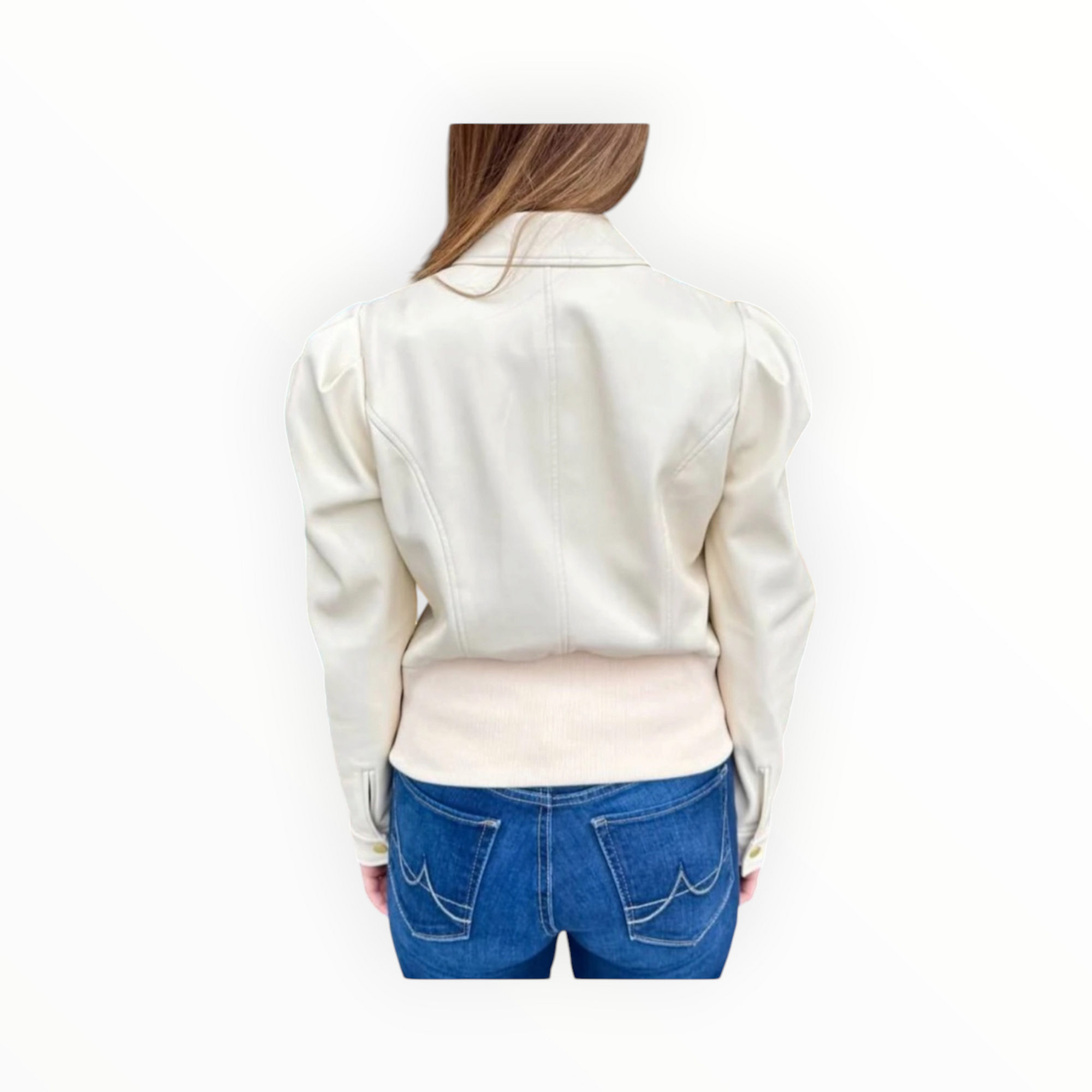 Flora Bea Aveline Faux Leather Jacket - Blanca