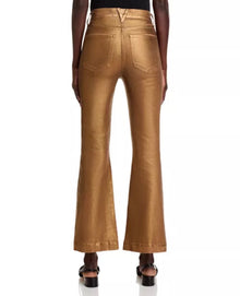 Veronica Beard Carson Coated Ankle Flare Jeans - Antique Brass
