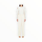 SIMKHAI Novia Pleated Straight Leg Pant - Eggshell