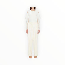 SIMKHAI Novia Pleated Straight Leg Pant - Eggshell