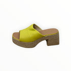 Gaimo Kala Jute Wide Heeled Leather Clogs - Taxi