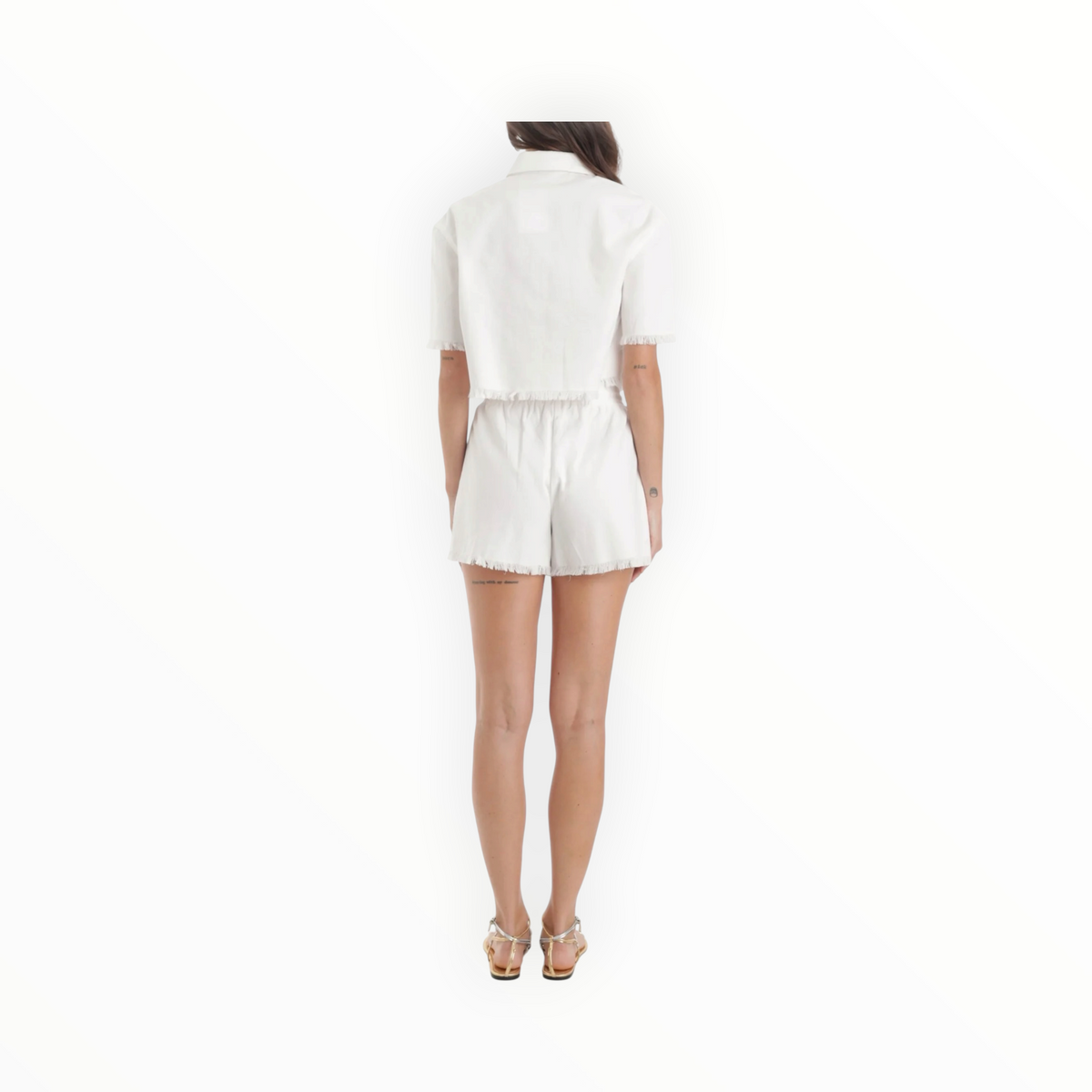 Karina Grimaldi Thale Denim Shorts - White