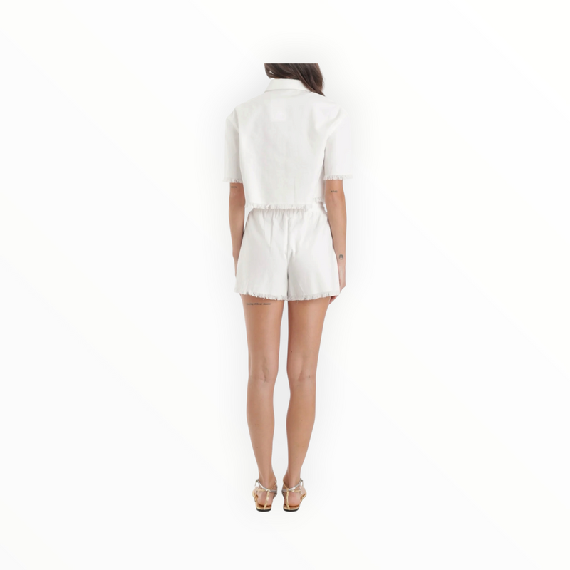 Karina Grimaldi Thale Denim Shorts - White