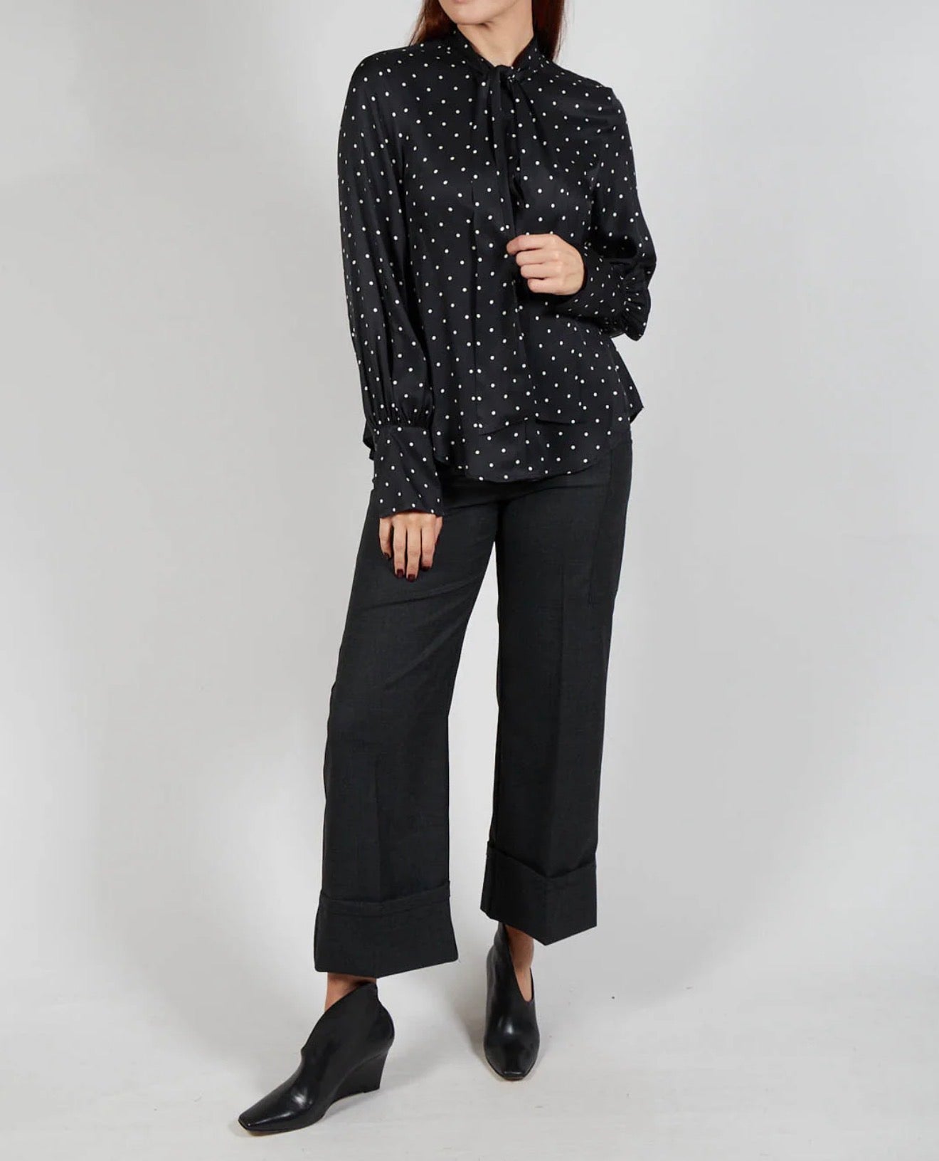 Beatrice .b Mary Blouse - Black Polkadot