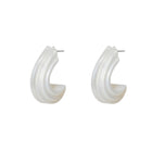 Lele Sadoughi Curved Canyon Hoop Earrings - Ivory