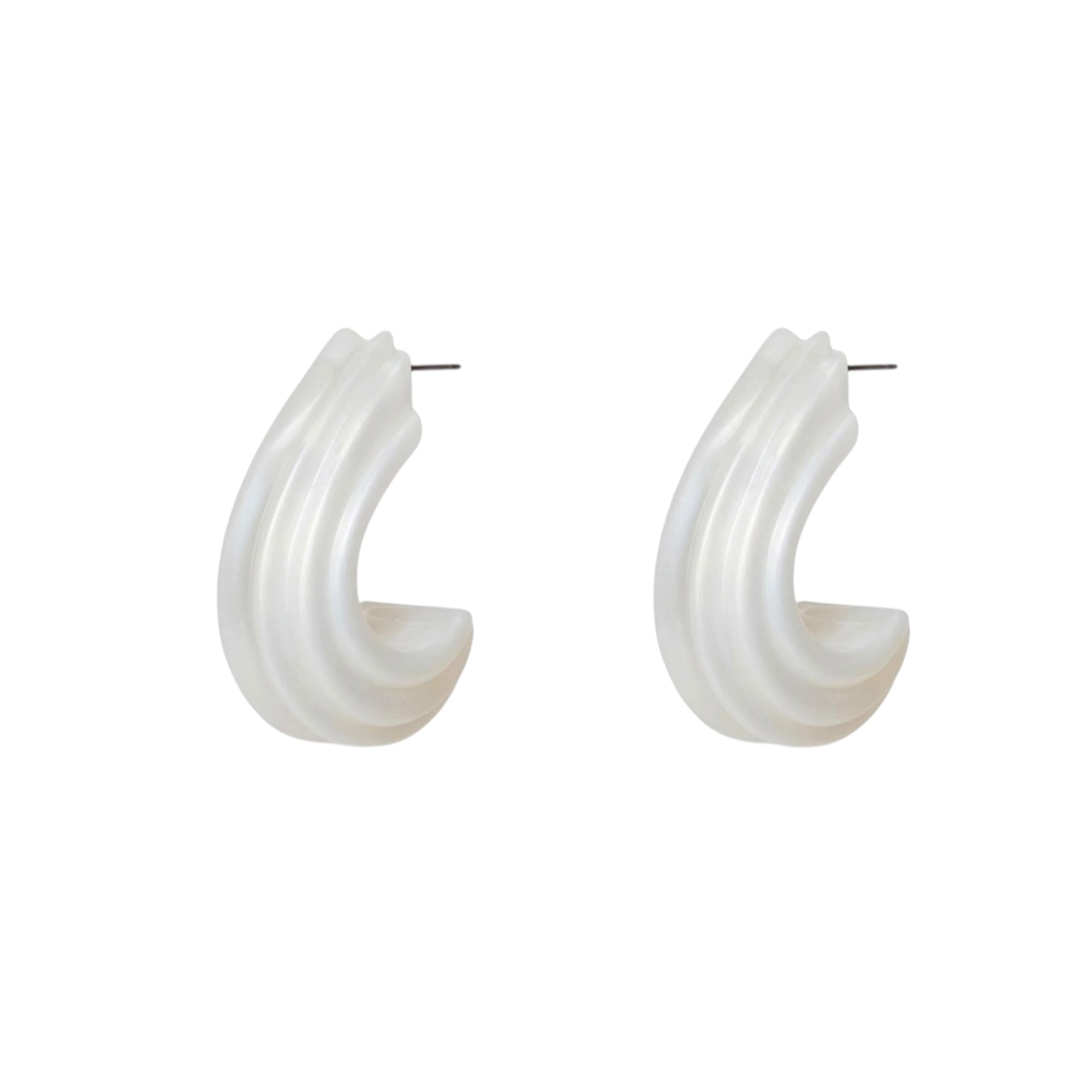Lele Sadoughi Curved Canyon Hoop Earrings - Ivory