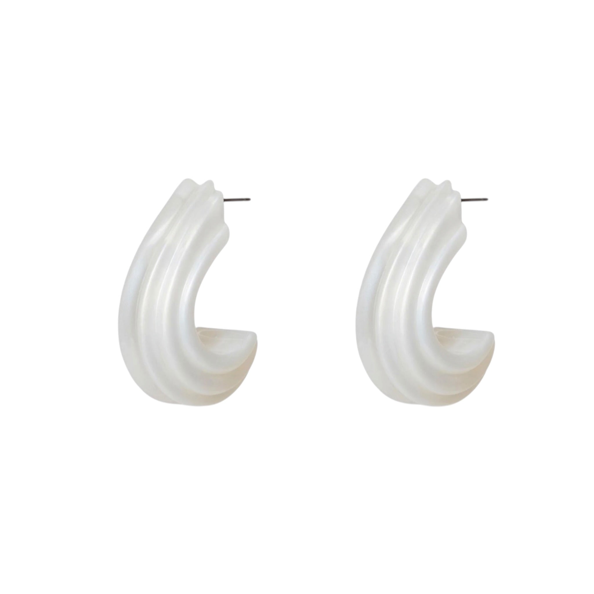 Lele Sadoughi Curved Canyon Hoop Earrings - Ivory