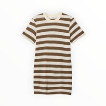 perfectwhitetee Rhet Dress - Mocha/Natural Stripe