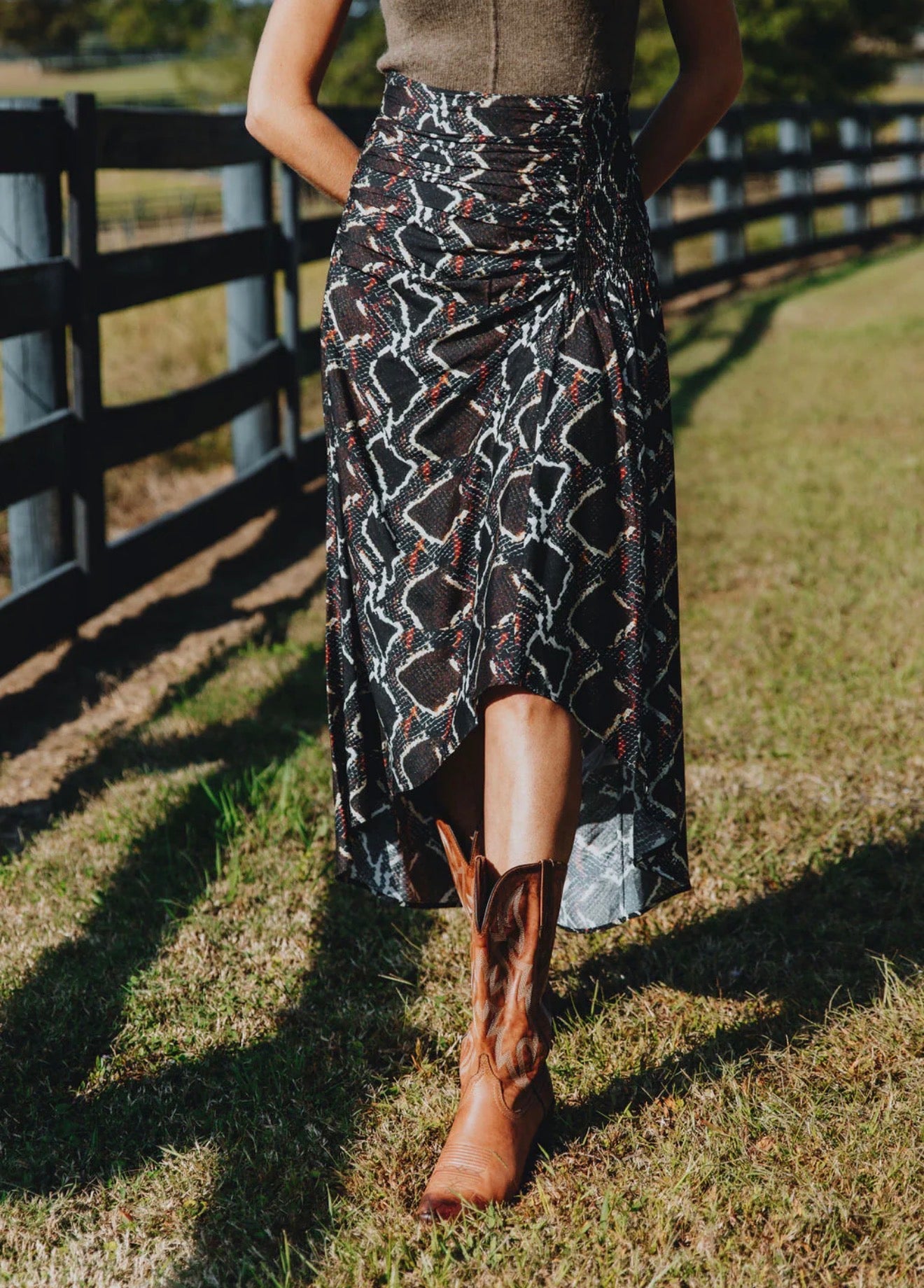 IRO Alessandra Skirt - Black/Brown