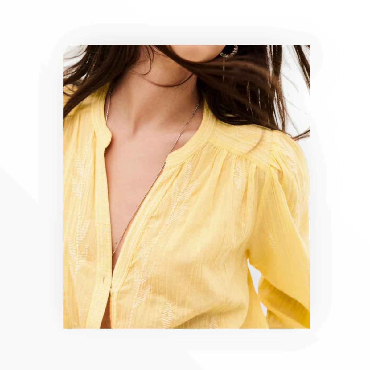ba&sh Fedora Embroidered Shirt - Yellow