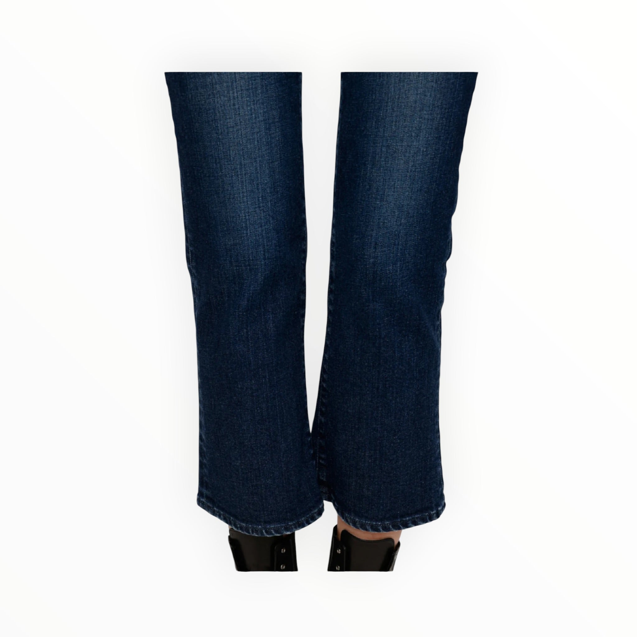 Moussy Vintage Emma Cropped Flare Jeans - Dark Blue