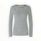 Oui Sumiko Shirt - Black/Off White