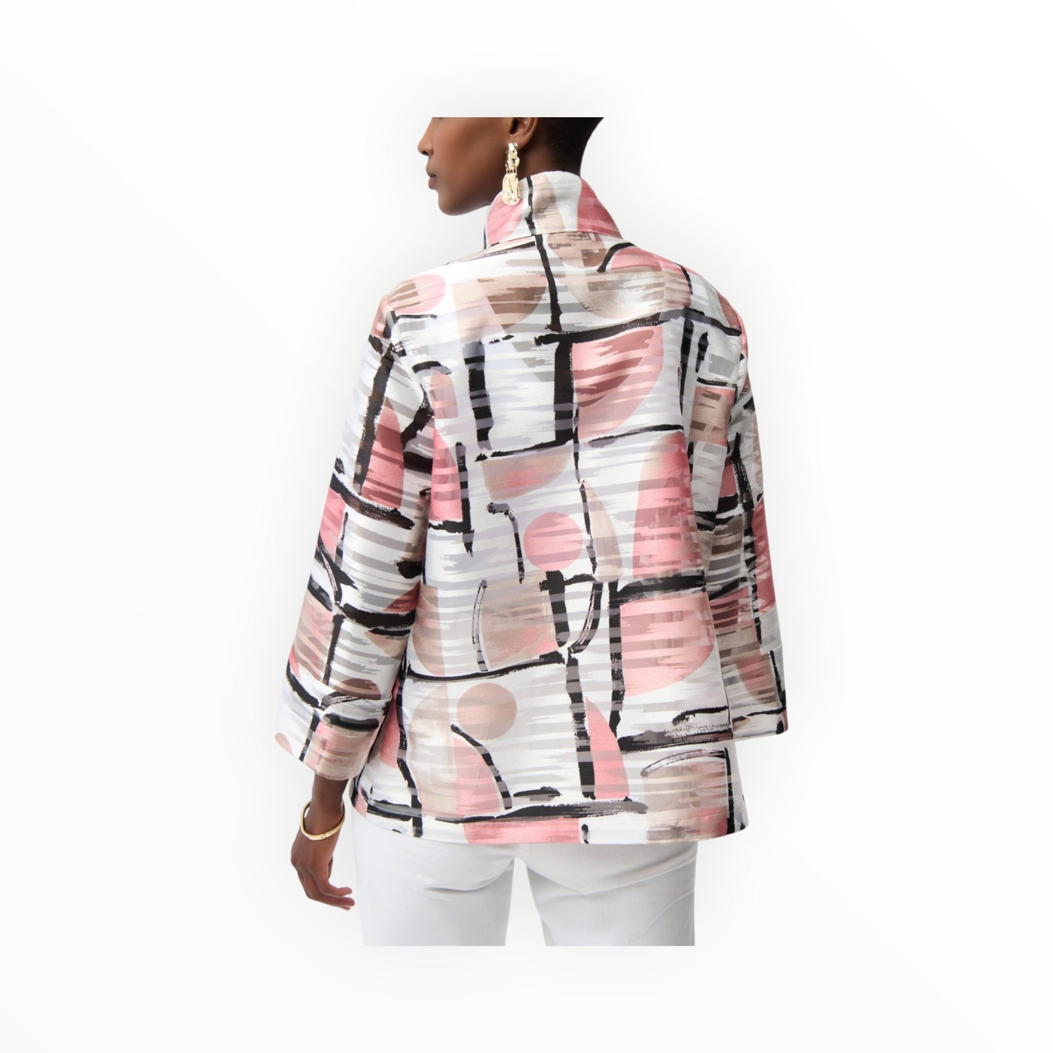 Joseph Ribkoff Organza Abstract Print Boxy Jacket