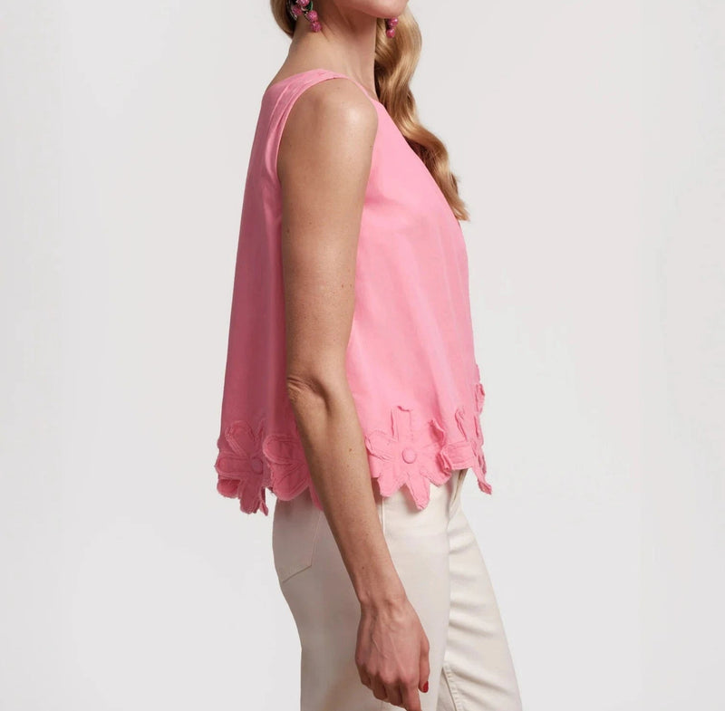 Frances Valentine Zennia Flower Hem Tank - Pink