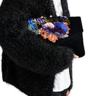 Essentiel Antwerp Textured Cardigan With Metallic Finish - Black