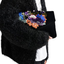 Essentiel Antwerp Textured Cardigan With Metallic Finish - Black
