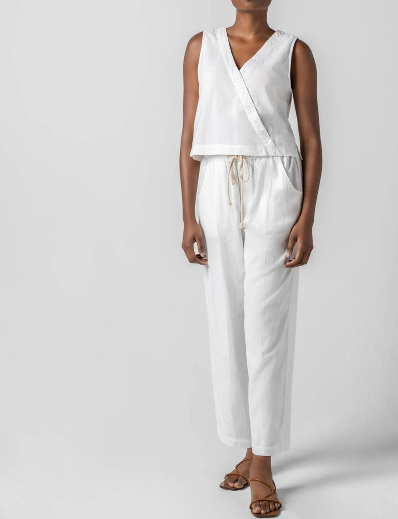 LILLA|P Cross Front Sleeveless Top -  White